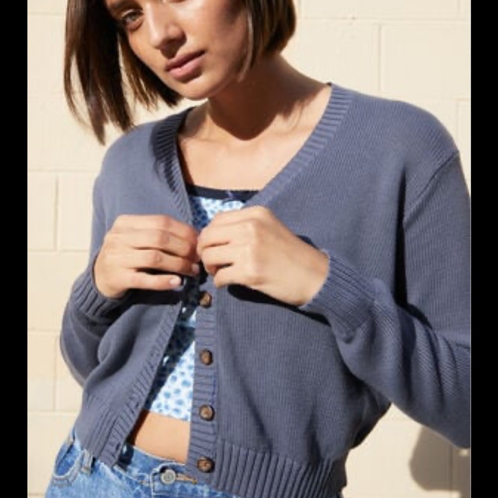 PacSun Blue Cardigan Sweater Relaxed Fit
